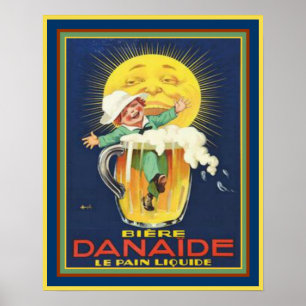 Póster Danaide - anúncio francês 16x20 da cerveja do