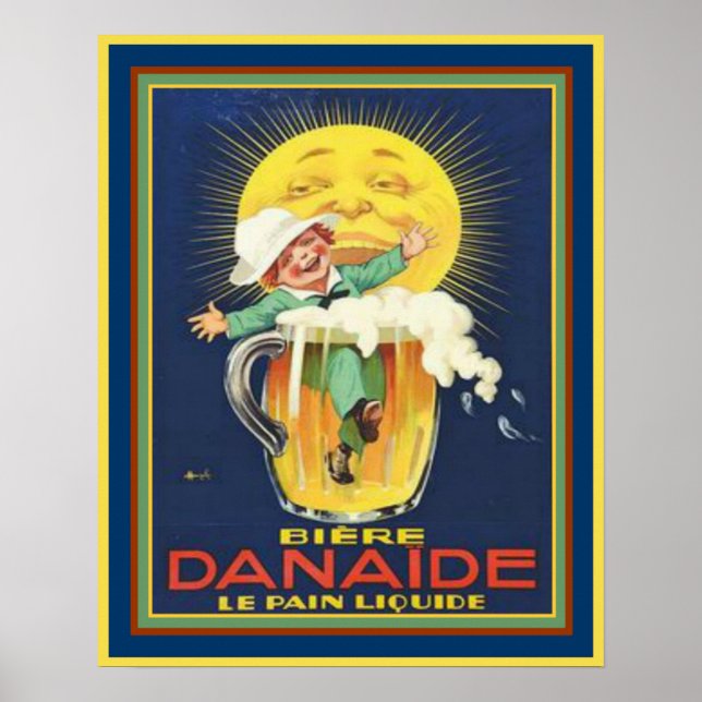 Póster Danaide - Vintage French Beer Ad 16x20 (Frente)