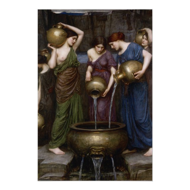 Póster Danaides Waterhouse Vintage Art (Frente)