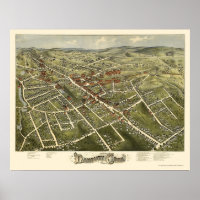 Danbury, CT Panorâmica - 1875