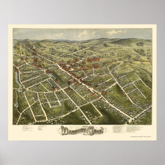 Póster Danbury, CT Panorâmica - 1875