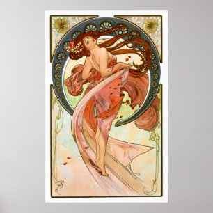 Póster Dança - arte Nouveau do vintage por Alphonse Much