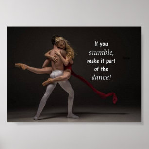 Poster Dança Ballerina de Cotação Inspiracional e Moti
