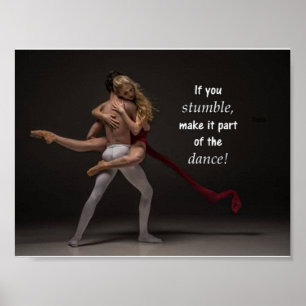 Poster Dança Ballerina de Cotação Inspiracional e Motivac