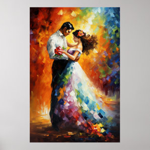 Poster Dança caleidoscópica - Casal romântico
