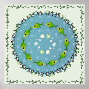 Póster Dança da água de peixes