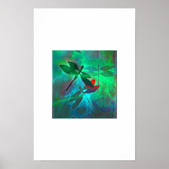 Póster dança da libélula em verde (Frente)