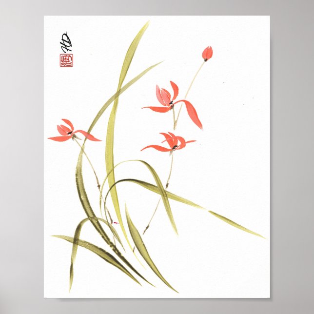 Poster Dança da Orquídea Escarlate (Frente)