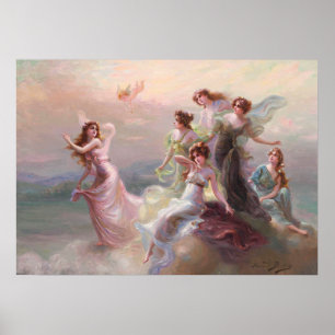 Poster Dança das Ninfas e do Cupido por Édouard Bisson