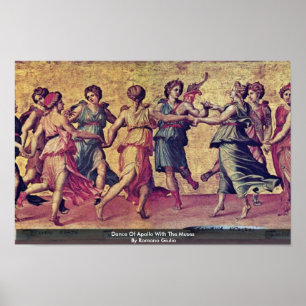 Poster Dança de Apollo com os musas pelo romano Giulio