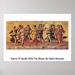 Poster Dança de Apollo com os musas por Giulio Romano