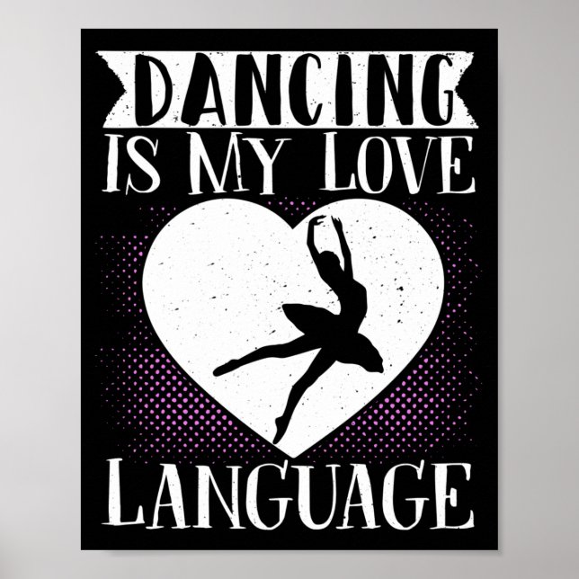 Poster Dança De balé É Minha Língua De Amor (Frente)