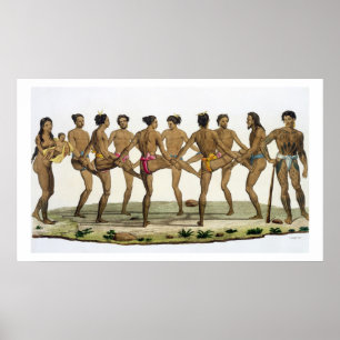 Póster Dança de Caroline Islanders, prato 22 de Le