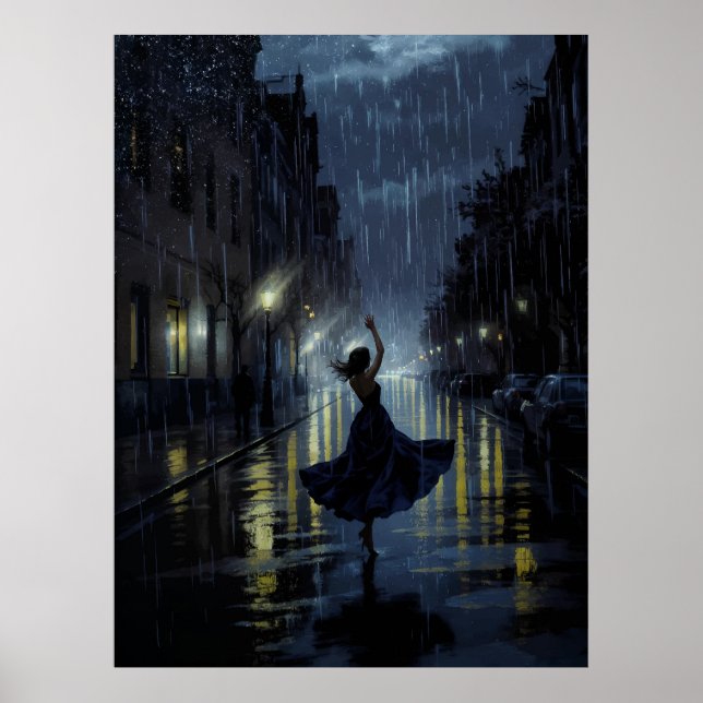 Poster Dança de chuva à meia-noite (Frente)