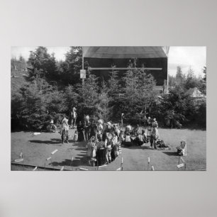 Póster Dança de guerra indiana de Astoria, Oregon no