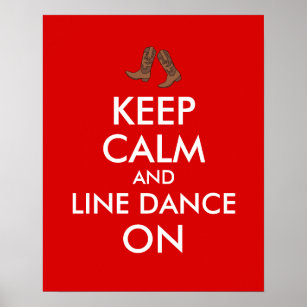 Poster Dança de Linha Mantenha Calmo Dancer Boots Cowboy