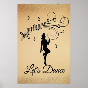 Poster Dança de Passo Alto ao Som Personalizado