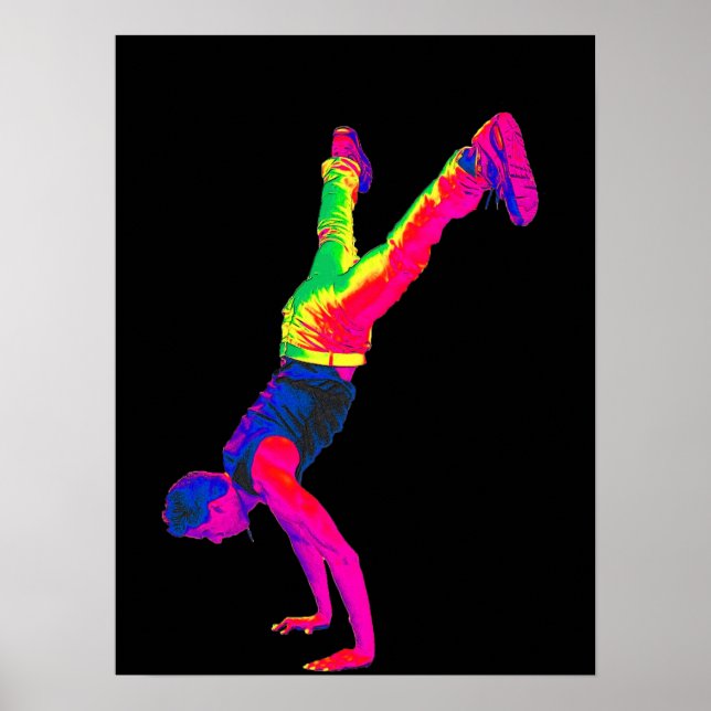 Póster Dança de rua - multicolores, preto (Frente)