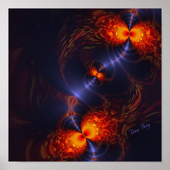 Póster Dança Divertida dos Olhos - Indigo e Dourada Visão (Frente)