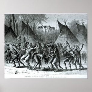 Póster Dança do Escalpo de 'Esboços de Guerra Indígena'
