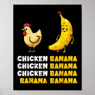 Poster Dança do Frango Nana Meme de Fruta Engraçado Garot