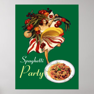 POSTER DANÇA DO PARTIDO DOS ESPAGUETES, COZINHA ITALIANA