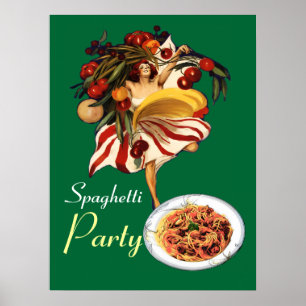 POSTER DANÇA DO PARTIDO ESPAGUETE, COZINHA ITALIANA E TOM