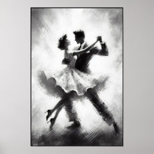 Poster Dança Elegante Abstrato Swing