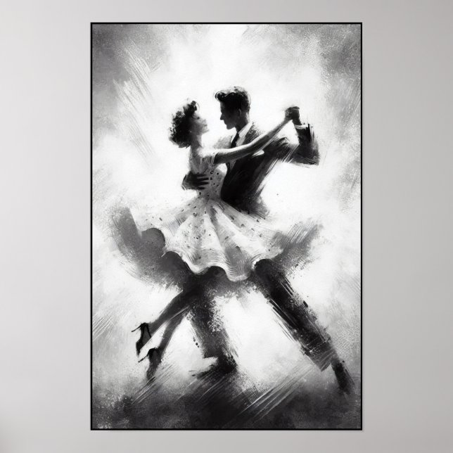 Poster Dança Elegante Abstrato Swing (Frente)