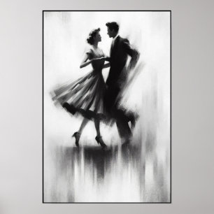 Poster Dança Elegante Abstrato Swing
