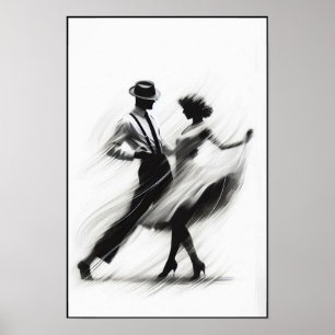 Poster Dança Elegante Abstrato Swing