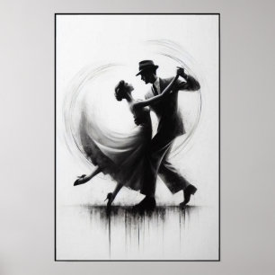 Poster Dança Elegante Abstrato Swing