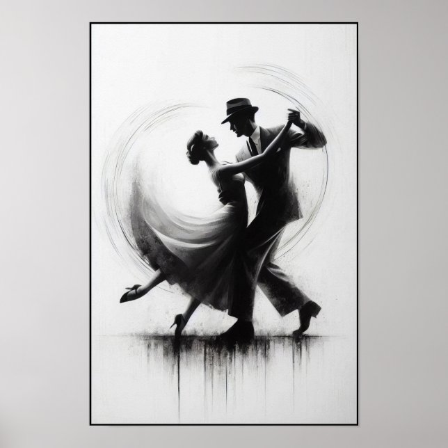 Poster Dança Elegante Abstrato Swing (Frente)