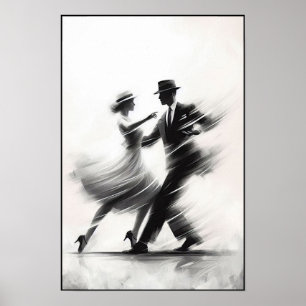 Poster Dança Elegante Abstrato Swing