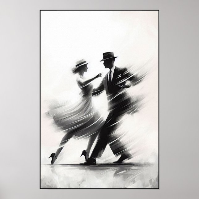 Poster Dança Elegante Abstrato Swing (Frente)