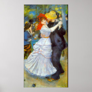 Poster Dança em Bougival por Pierre Renoir