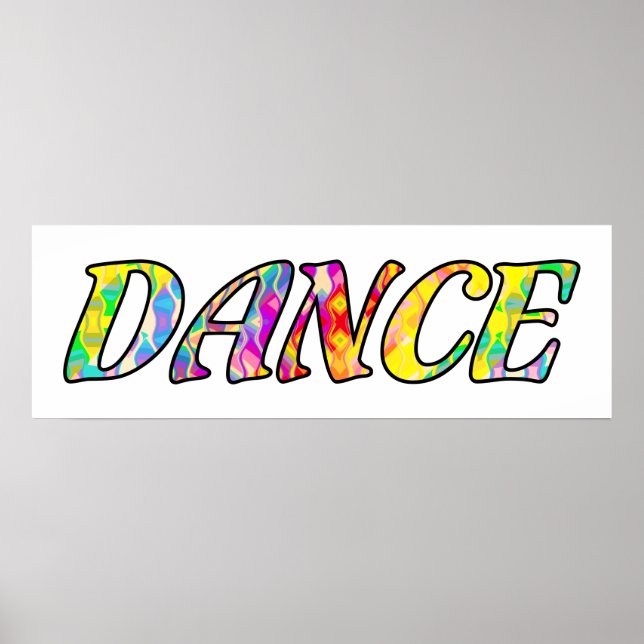 Poster Dança em Cores de Arco-Íris Prismático Brilhante (Frente)