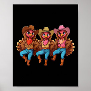 Poster Dança em Linha de Ação de Graças Grupo Familiar Co