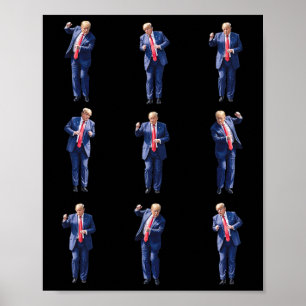 Poster Dança Engraçada do Trump Dançando Como um Criminos