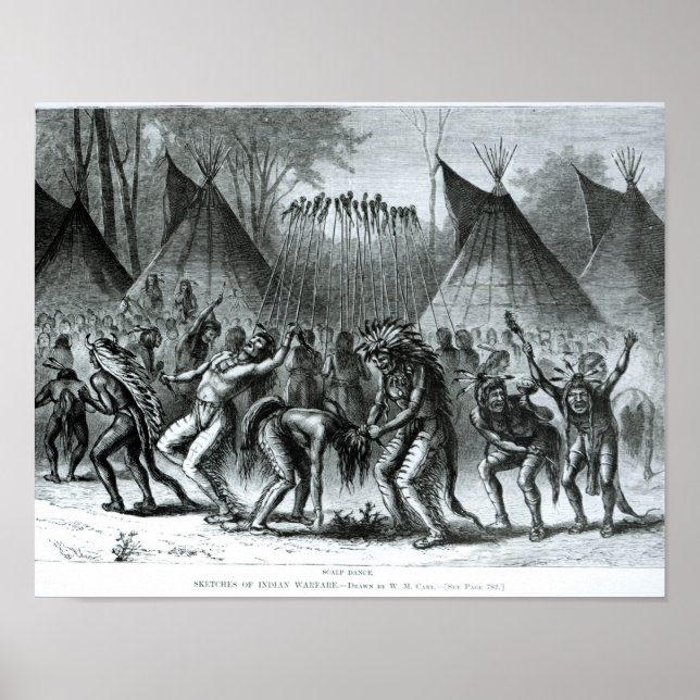 Póster Dança escalpada de 'Sketches of Indian Warfare' (Frente)