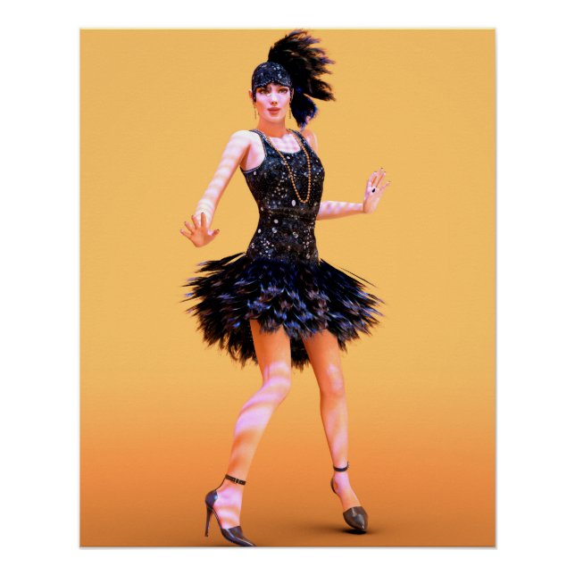 Póster Dança Flapper Vintage (Frente)