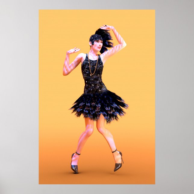 Póster Dança Flapper Vintage (Frente)