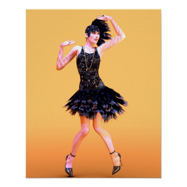 Póster Dança Flapper Vintage (Frente)