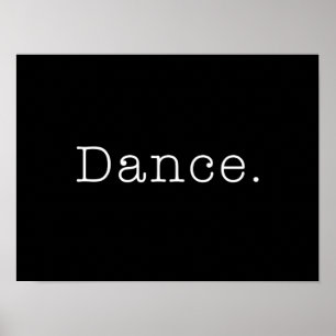 Póster Dança. Modelo preto e branco das citações da da