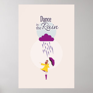 Poster Dança na Chuva   Citação Motivacional