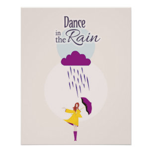 Póster Dança na Chuva   Poster de Cotação Motivacional