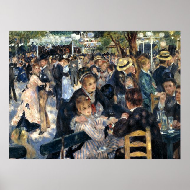 Póster Dança no Le Moulin de la Galette por Renoir (Frente)