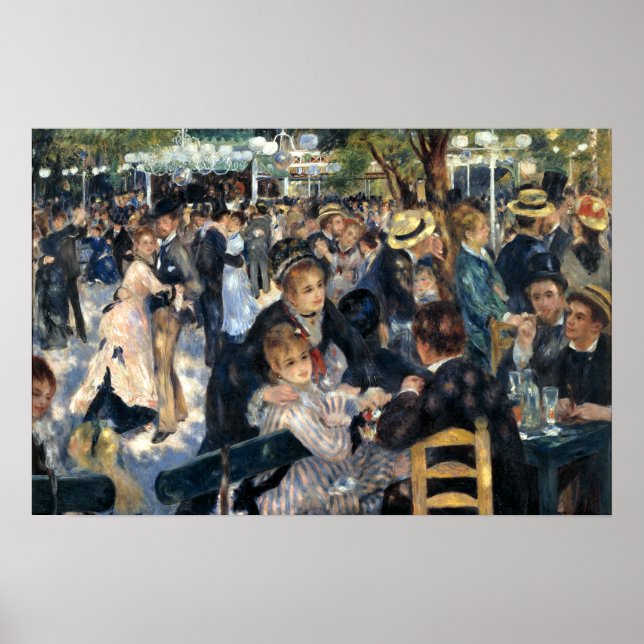 Póster Dança no Le Moulin de la Galette por Renoir (Frente)