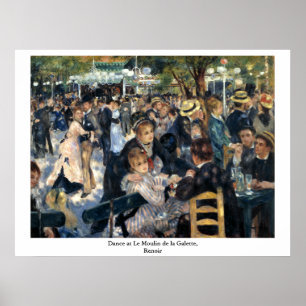 Póster Dança no Le Moulin de la Galette por Renoir