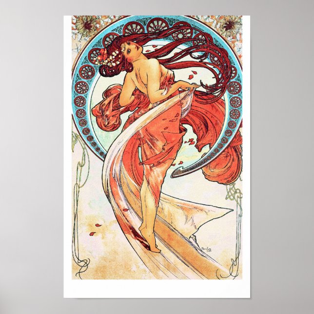 Poster Dança por Alphonse Mucha (Frente)
